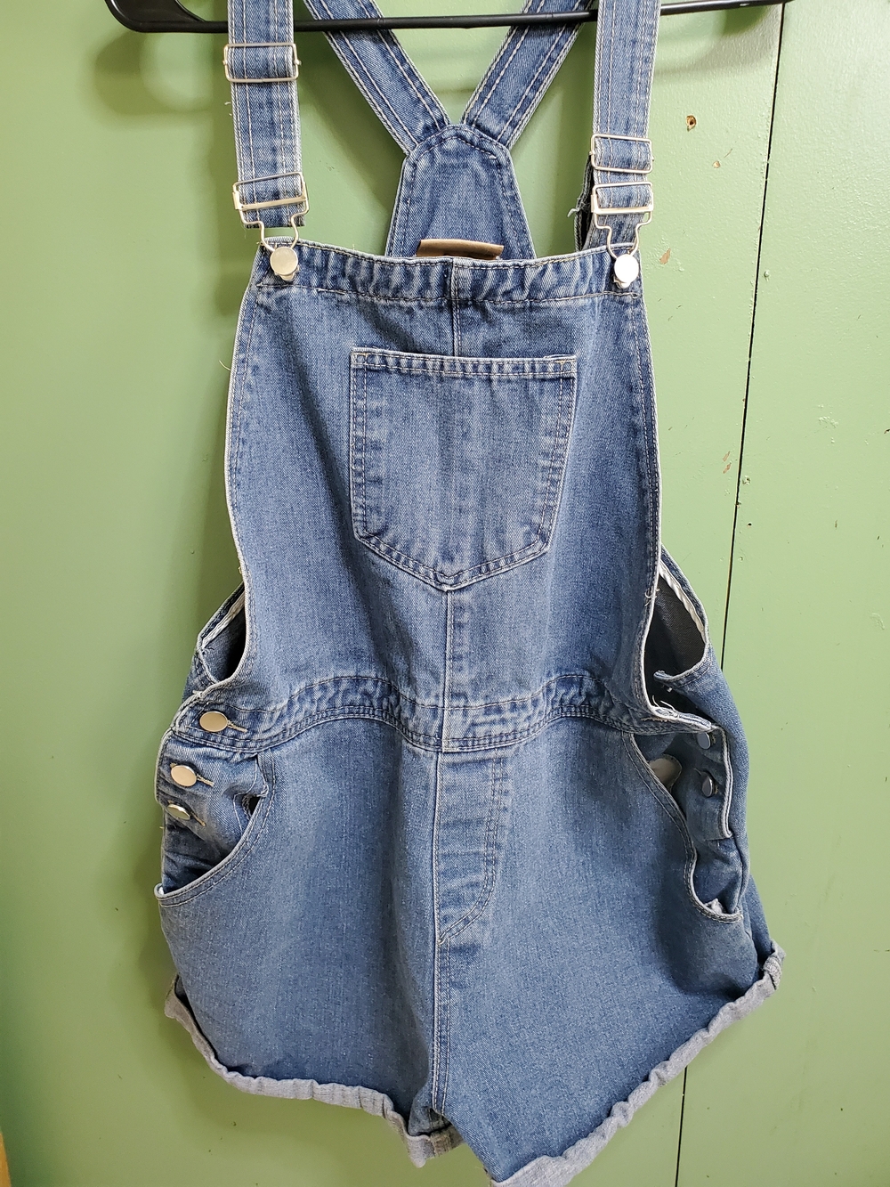 New Idol Denim Blue Women's Jean Short Overalls